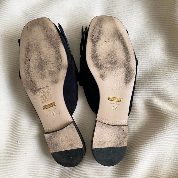 Gucci Marmont Black Suede Slippers, size 37 - Picture 6 of 8